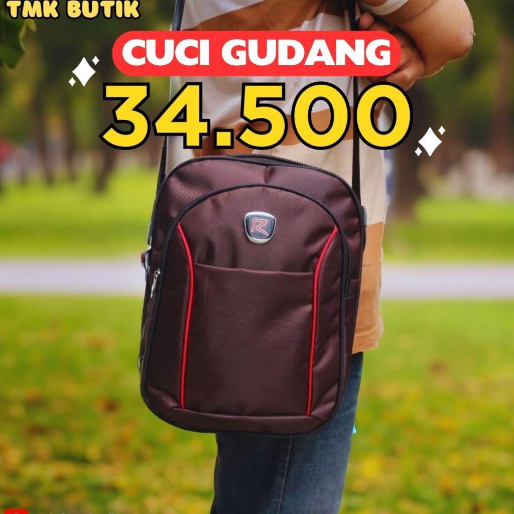 CUCI GUDANG Tas Selempang Tas Slempang Slingbag Bahu Pria Cowok Sling bag Cowo Ukuran Sedang Muat Bu