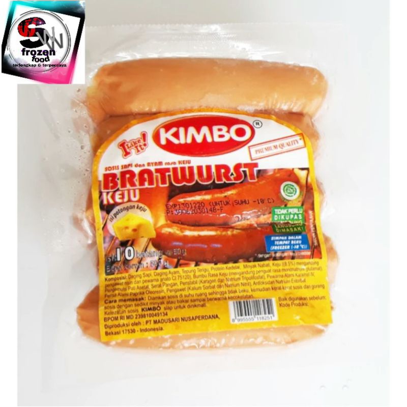 

kimbo sosis bratwurst keju mini isi 10 pcs 500gr