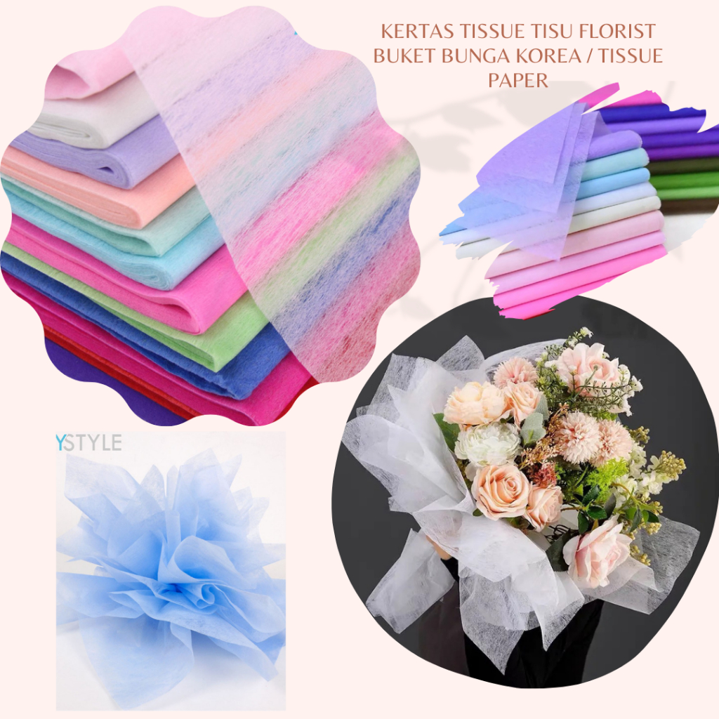 

(1 PACK -+30 LEMBAR) KERTAS BUNGA COTTON PAPER TISSUETISU FLOWER PAPER FLOWER WRAPPING