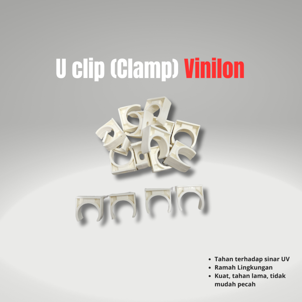 U Clip (Clamp) Vinilon/Klem pipa/Klem Jepit U Pipa Conduit