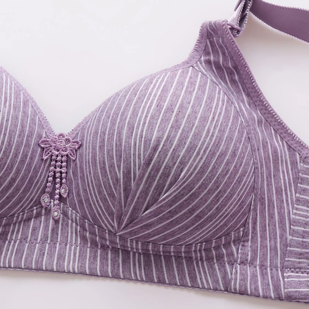 New Feminin Bra Jumbo Ukuran Besar Bh Big Size Sexy Push Up Motif Salur