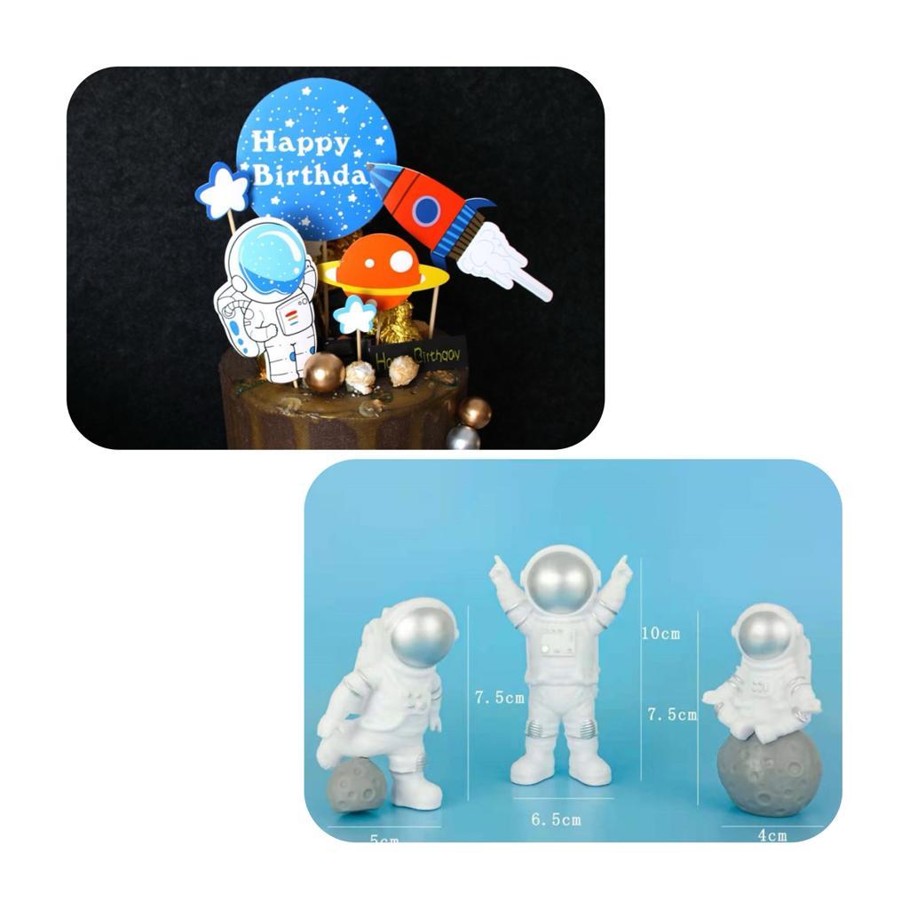 Topper Kue Astronot / Topper Cake Astronot / Topper kue Tema Luar Angkasa