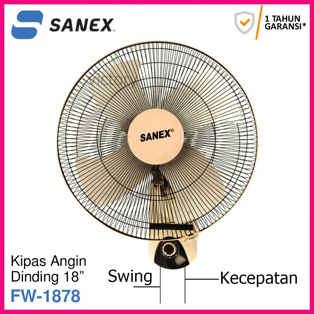 Sanex FW1879 Kipas Angin Dinding Ukuran 18 Inch