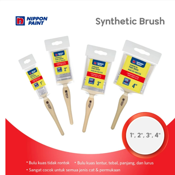 KUAS CAT TEMBOK KAYU BESI Nippon Synthetic Paint Brush - For Interior &amp; Exterior PILIH UKURAN