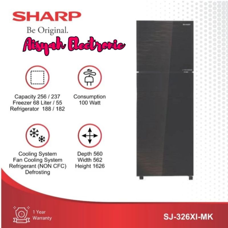 KULKAS SHARP 2 PINTU INVERTER SJ-326XI-MK