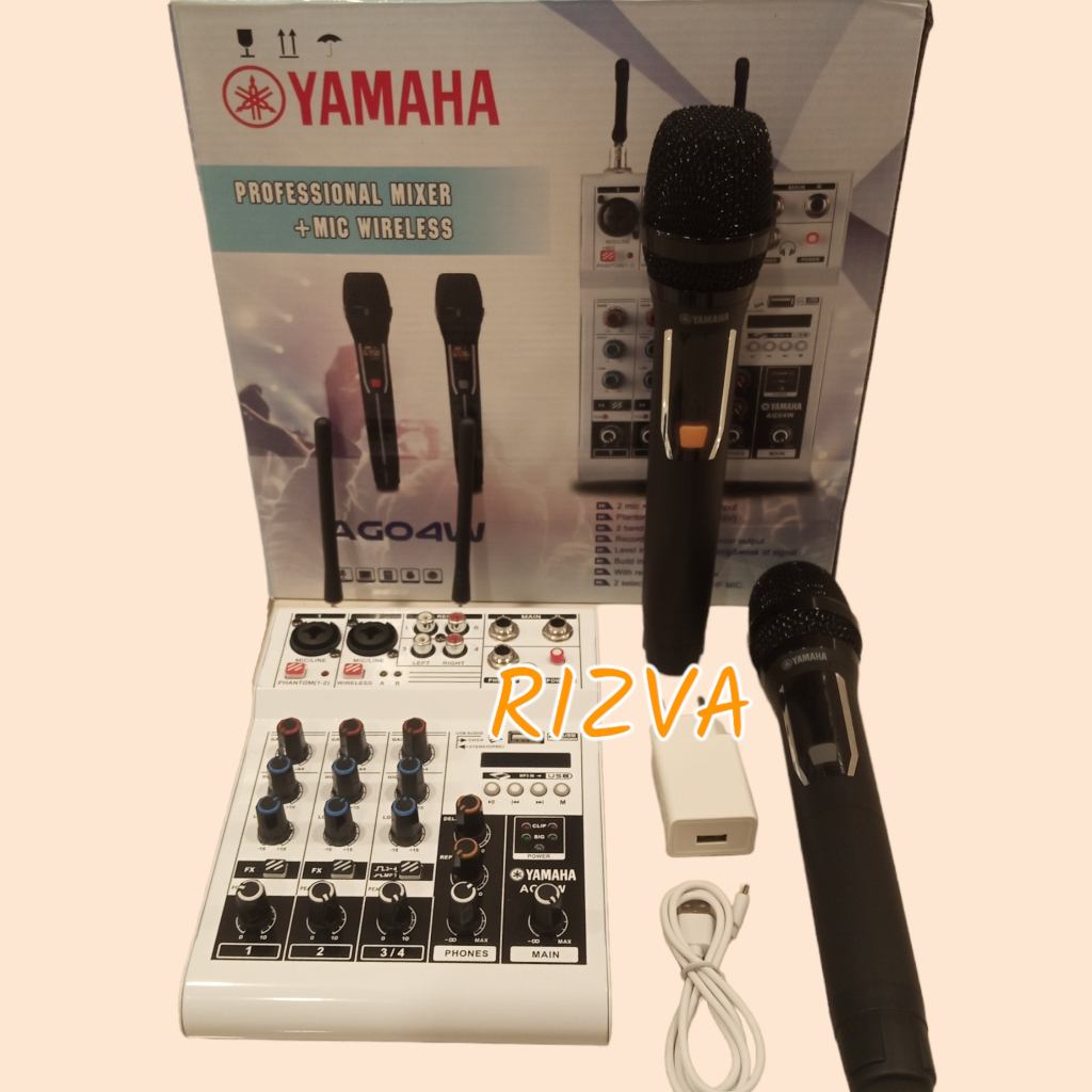 YAMAHA AG04W AUDIO MIXER 4 CHANNEL INCLUDE MIC WIRELESS