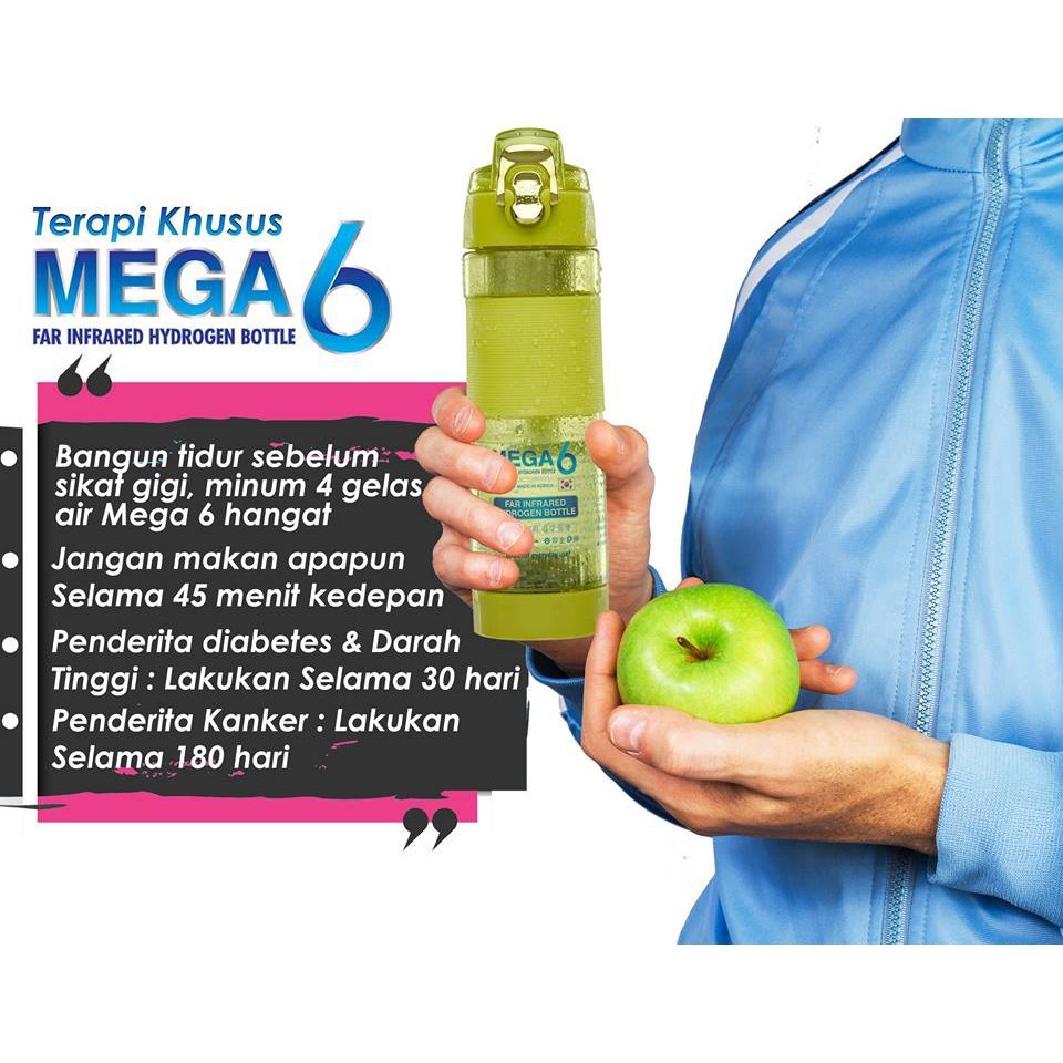 BOTOL MEGA 6 500 ML ANTI DIABETES ORIGINAL - BOTOL HYDROGEN WATER