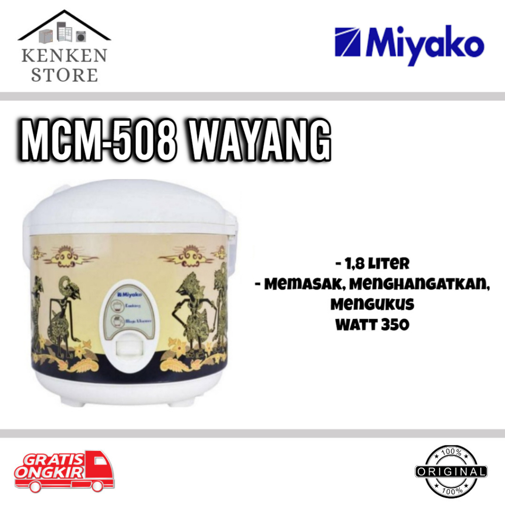 RICE COOKER MIYAKO MCM508 WAYANG 1.8LITER