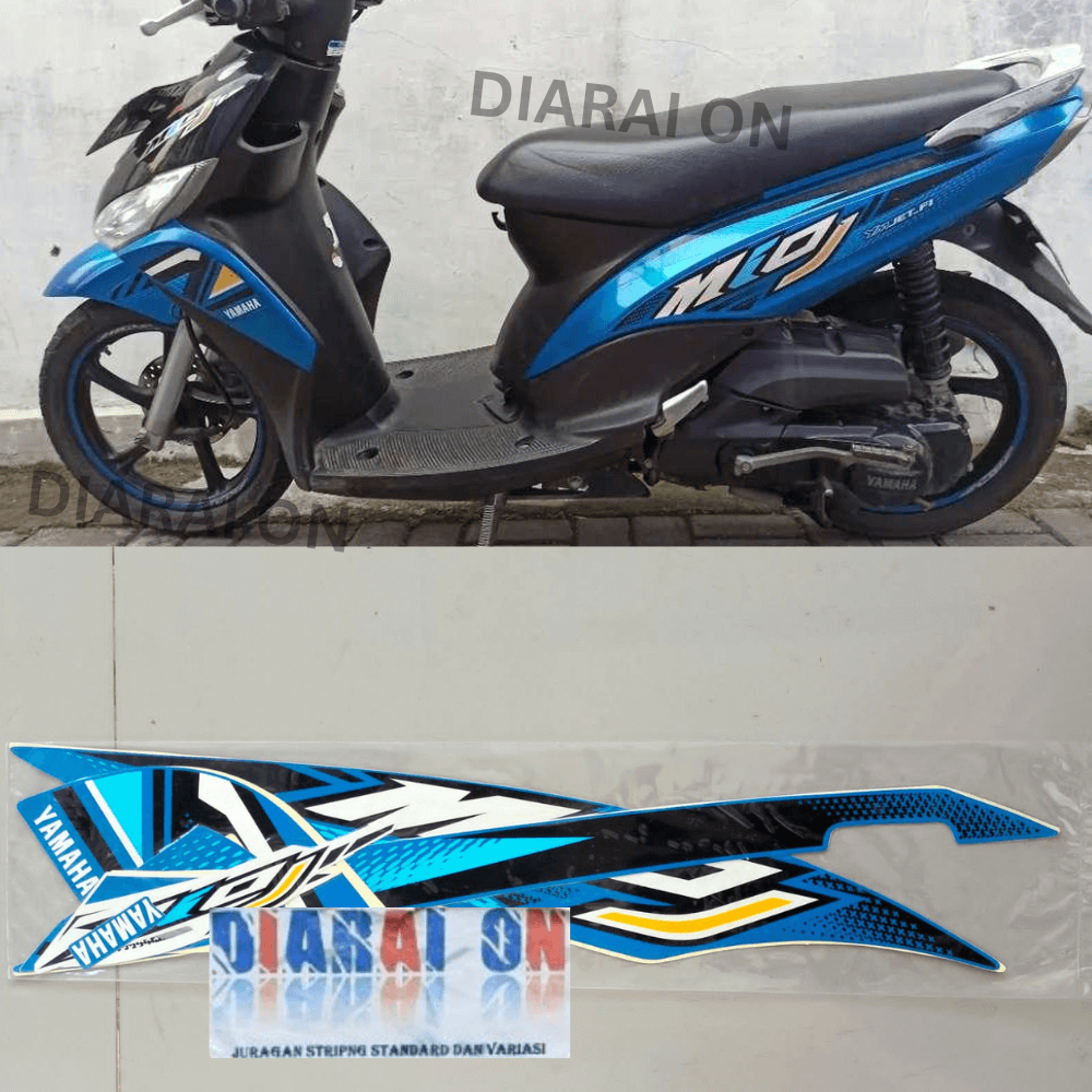 Stiker Striping Yamaha Mio J 2012 - Mio J Biru Murah