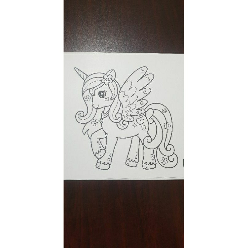 Paket Gambar Mewarnai Unicorn Kuda Poni Ukuran A4