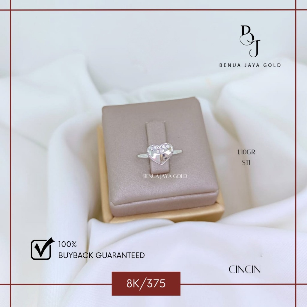 Cincin Fashion Love Emas Putih 8K/375