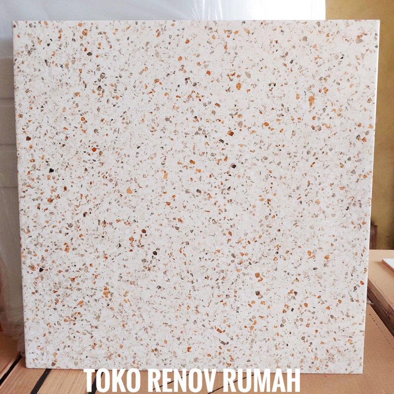 keramik lantai 50x50 motif terazzo pixie (glossy)/ keramik lantai ruangan/ keramik trasso/ keramik t
