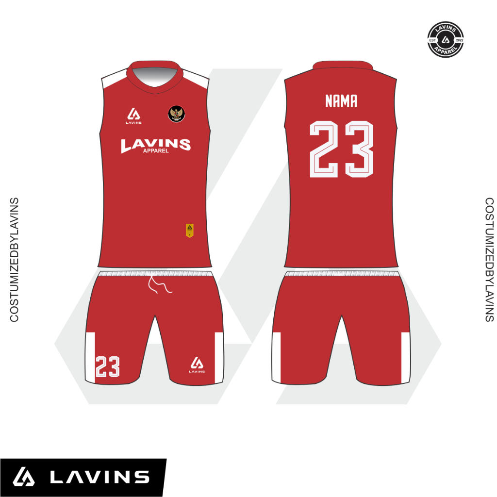 JERSEY ROMPI FUTSAL MERAH SABLON BISA SATUAN