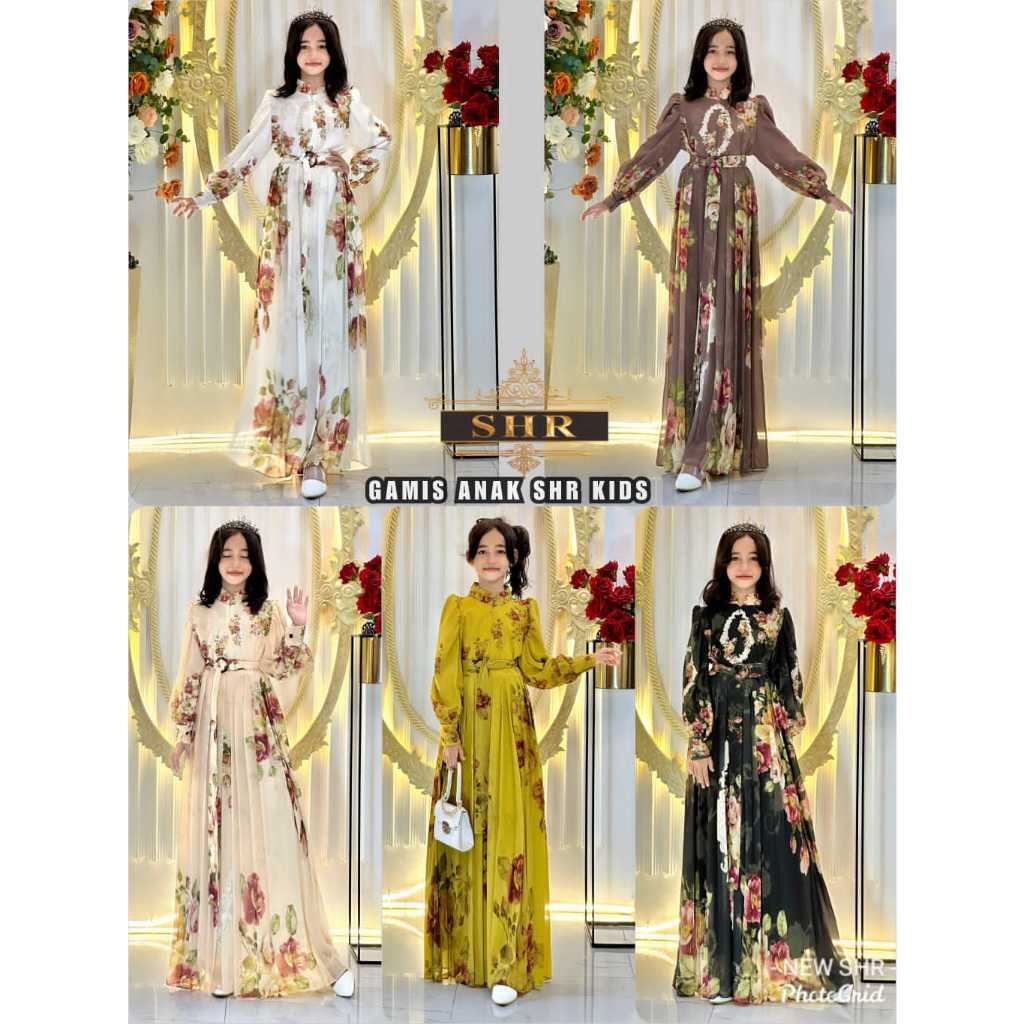 " NEW " MAXI DRESS KIDS BUNGA CERUTY SHR ORI 100%