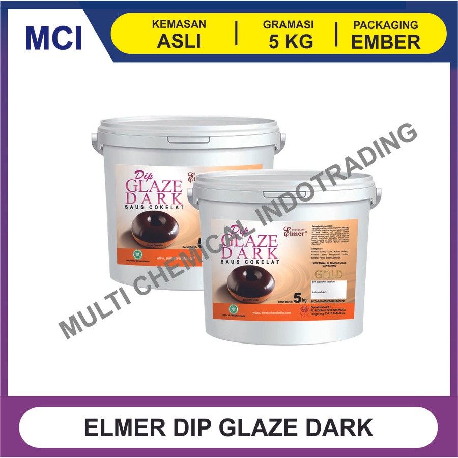 

ELMER DIP GLAZE DARK CHOCOLATE 5 KG - 1 DUS 2 PCS / TOPPING DONAT