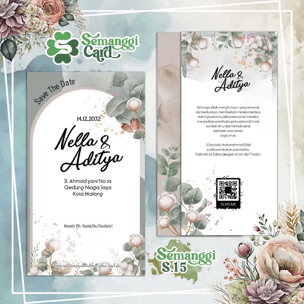 BLANGKO UNDANGAN SEMANGGI 15 / UNDANGAN KOSONG / FREE FILE SETTING