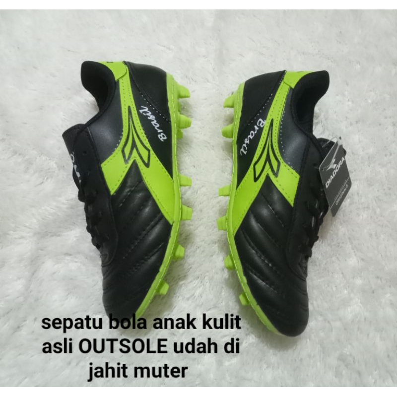SEPATU BOLA ANAK/SEPATU SEPAK BOLA ANAK BAHAN KULIT/SEPATU KULIT SOL SUDAH JAHIT KELILING