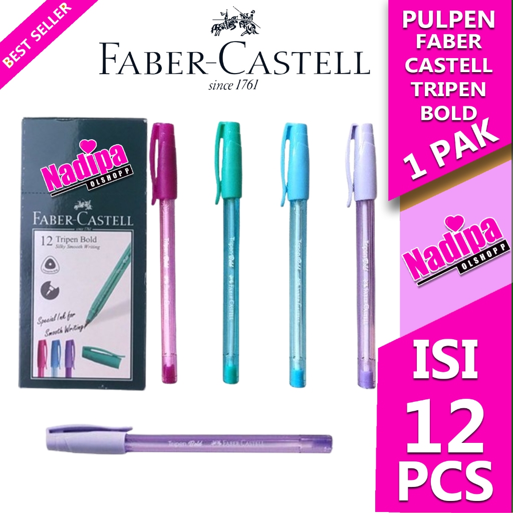 

PULPEN FABER CASTELL 12 TRIPEN BLOD ISI 12 PCS NADIPA OLSHOPP