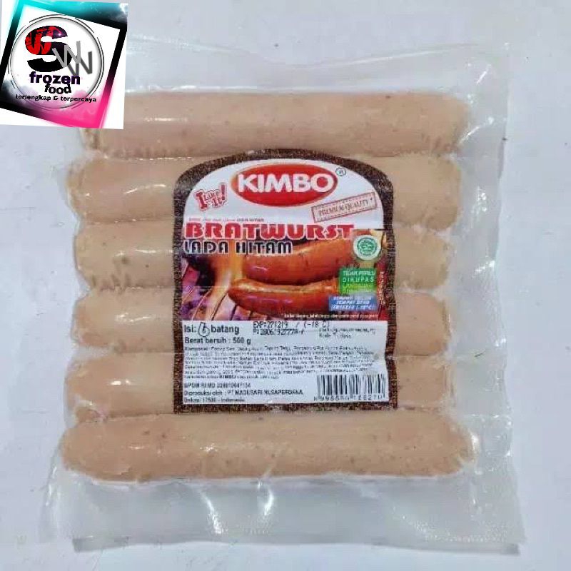 

Kimbo Sosis Bratwurst Lada Hitam Isi 6 500gr