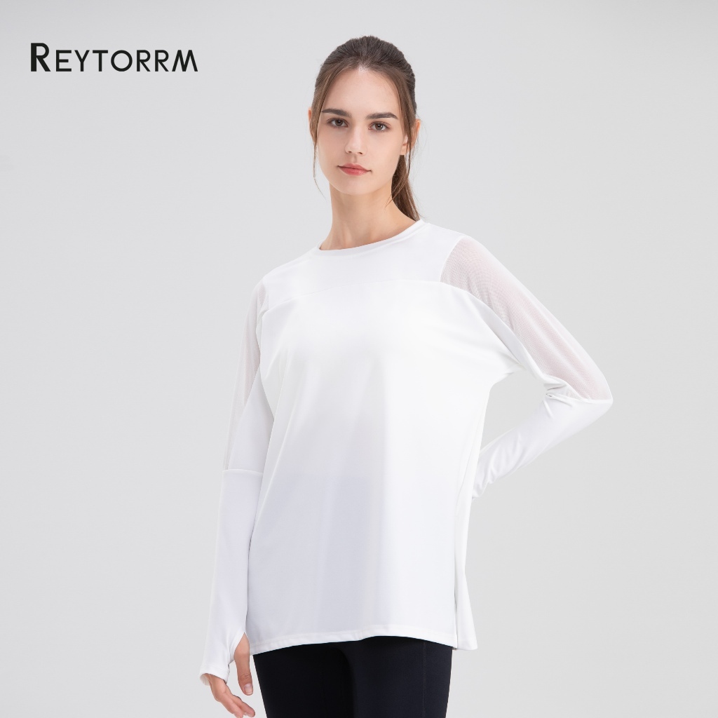 Reytorrm Baju Atau Atasan Olahraga Wanita Lengan Panjang Hijab Sport Kaos Long Sleeve T-Shirt Yoga oversize（CX030） Image 5