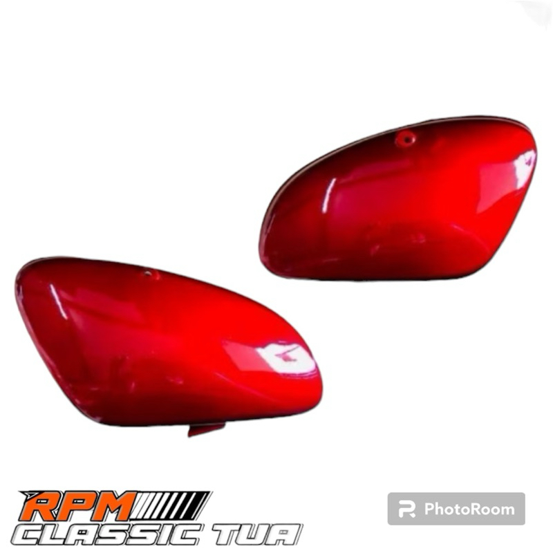 Bok aki C70-Cover bok aki honda C70 merah-Tepong Aki C70 set kanan kiri merah