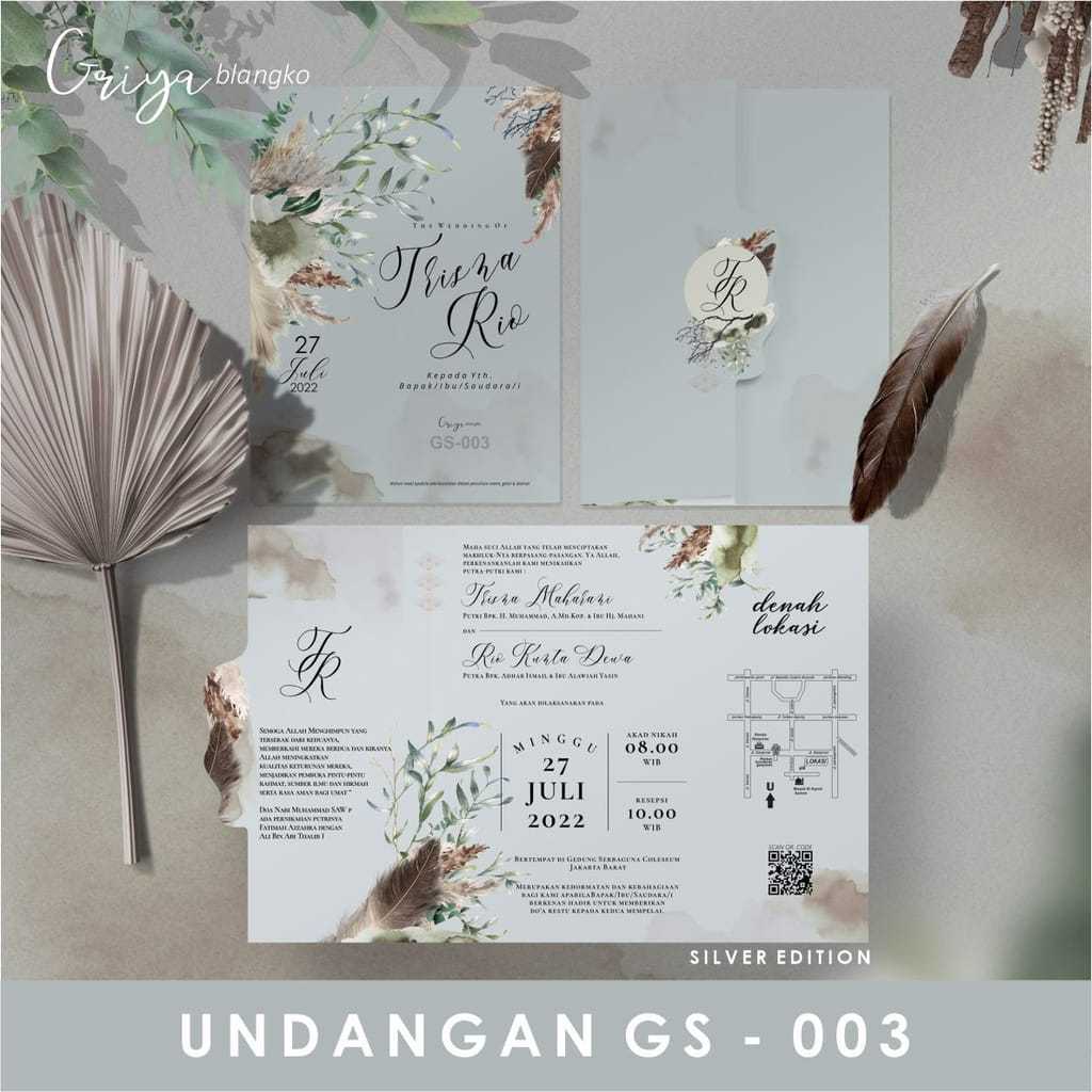 Griya GS 005 Undangan Pernikahan Sudah Cetak Siap Pakai Free Plastik dan Label | Kertas Blangko Unda