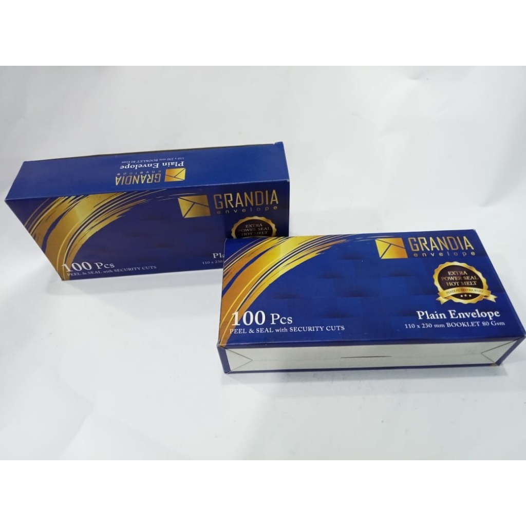 

Amplop Grandia 90 Putih Polos isi 100 Pcs Ukuran 110 x 230 mm Booklet 80 Gsm