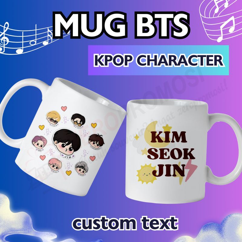 Mug Kartun BTS Kpop Custom Mug Keramik