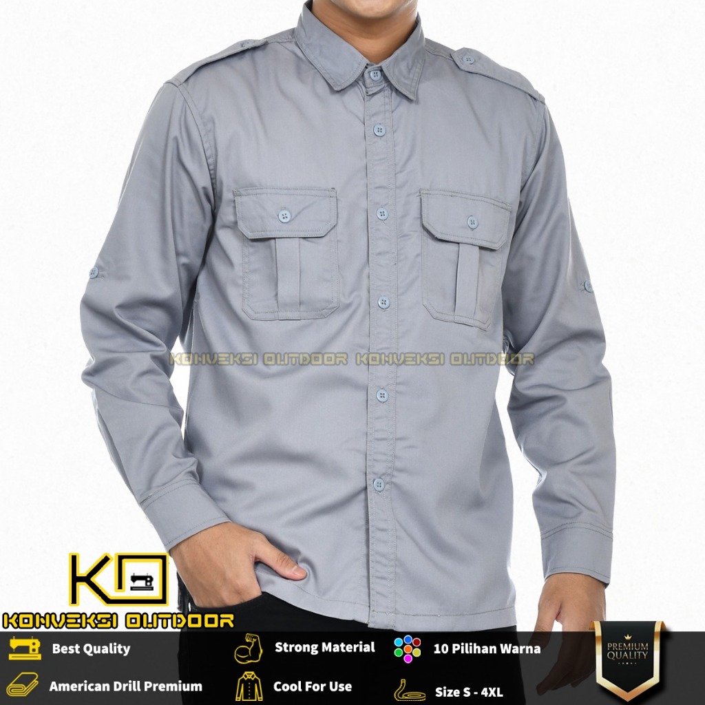 BAJU KEMEJA PDL LAPANGAN OUTDOOR INDOOR PRIA LENGAN PANJANG - Seragam Kerja Kantor Group Kemeja Lapa