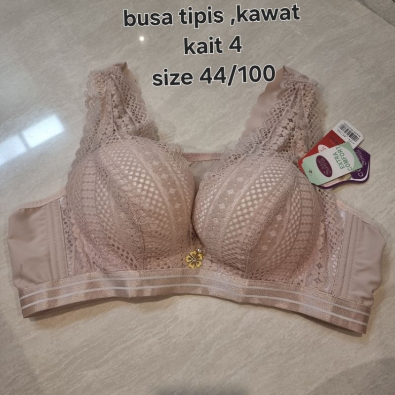 Bra - Bh busa tipis berkawat kait 4 only size 44/100- bra jumbo