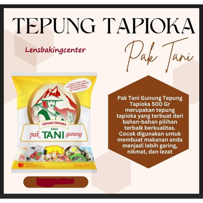 

Tepung Tapioka Cap Tani Gunung 500gr | Tepung Tapioka Pak Tani Gunung | Sagu Tani Rose Brand 500gram