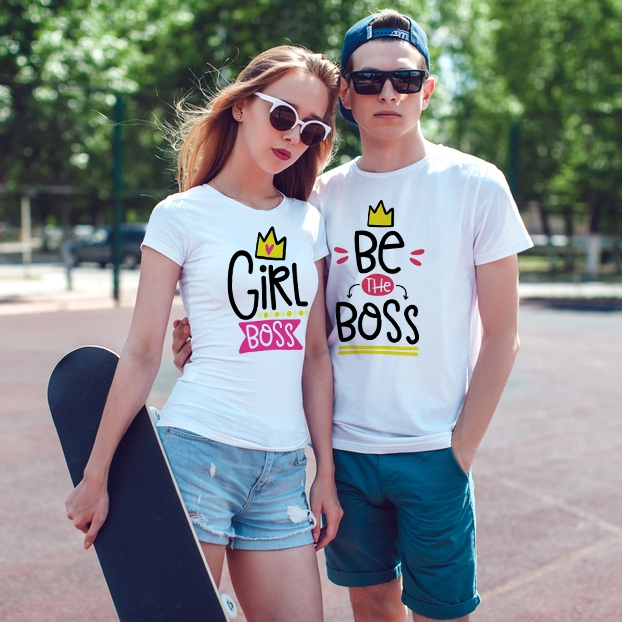 Kaos Couple Be the boss Girl the Boss Kaos Lucu Kaos Pasangan
