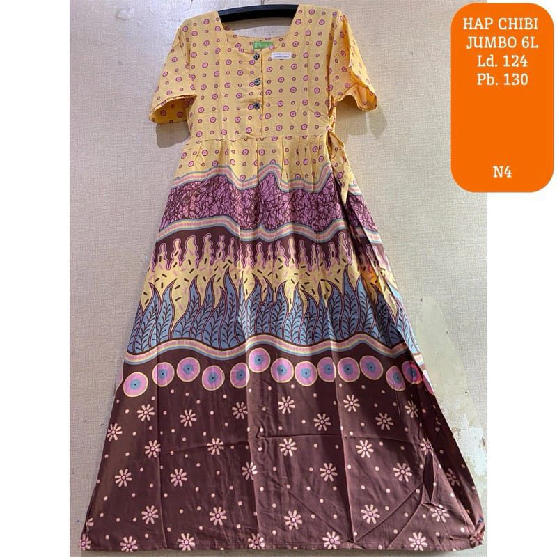 Daster HAP Chibi Terbaru Panjang Lengan Pendek Remaja Dewasa Jumbo Ld 120 Panjang Semata Kaki Kekini