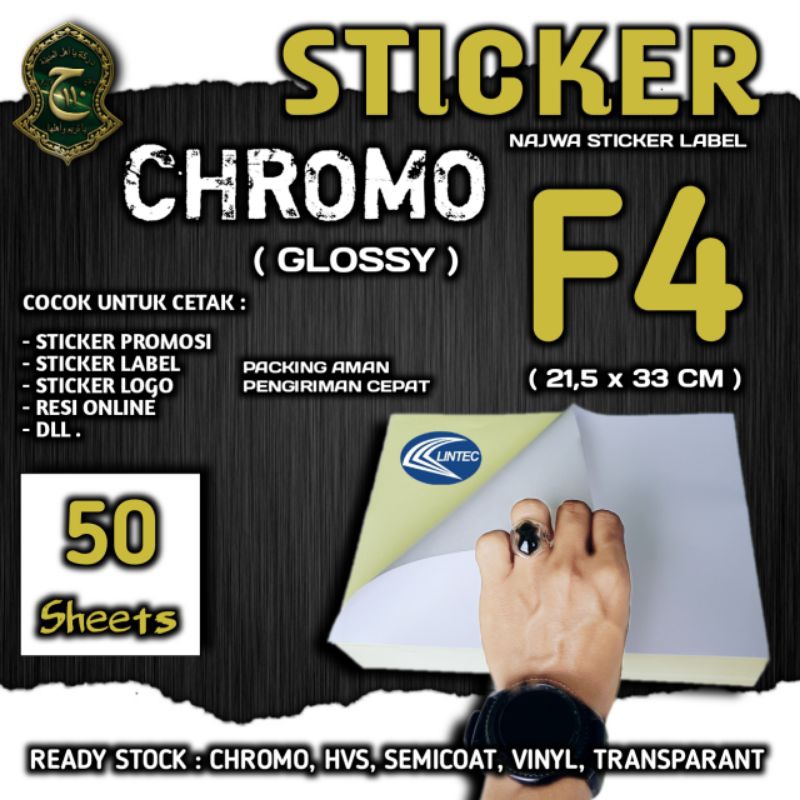 STICKER KROMO ( GLOSY ) F4 ISI 50 LEMBAR TERMURAH