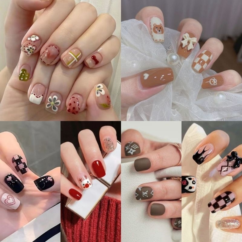 Korean Fake Nails Aesthetic Part 2 | Kuku Palsu Murah Wedding Nail Art