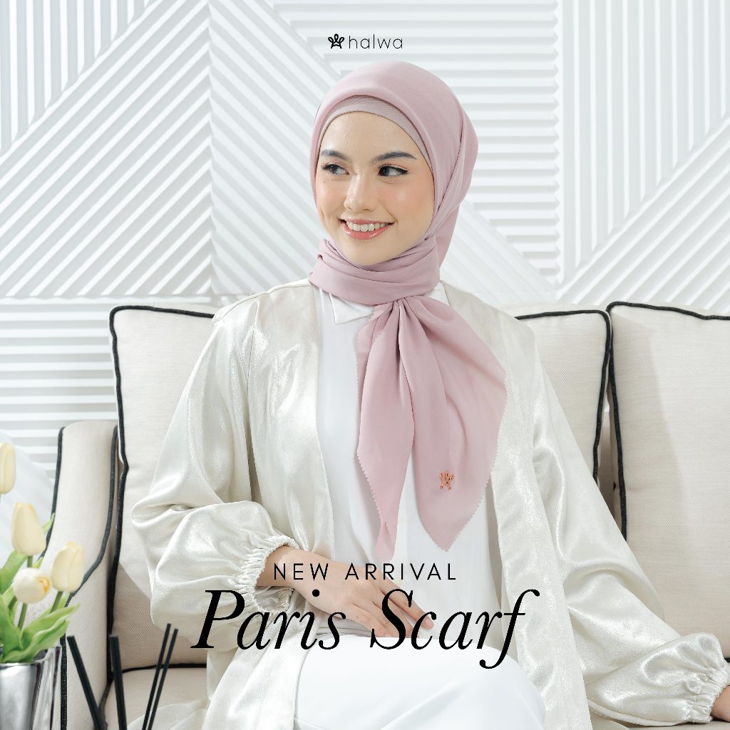 Halwa Scarf Basic Series Hijab Segi Empat Polos Wanita