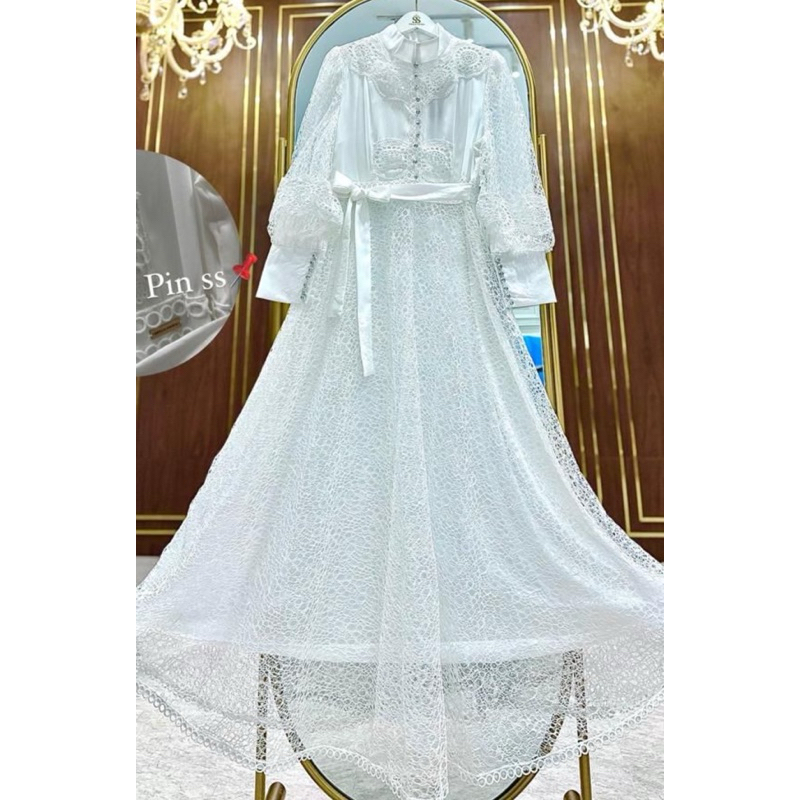 dress gamis brokat import mewah SS ori by SHELLASAUKIA