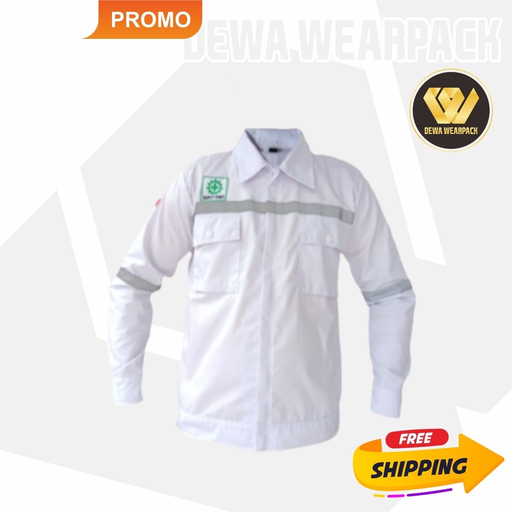 Wearpack Safety Atasan Kemeja Baju Kemeja  Kerja Lapangan/APD K3 Katelpak Pakaian Kerja Lengan Panja