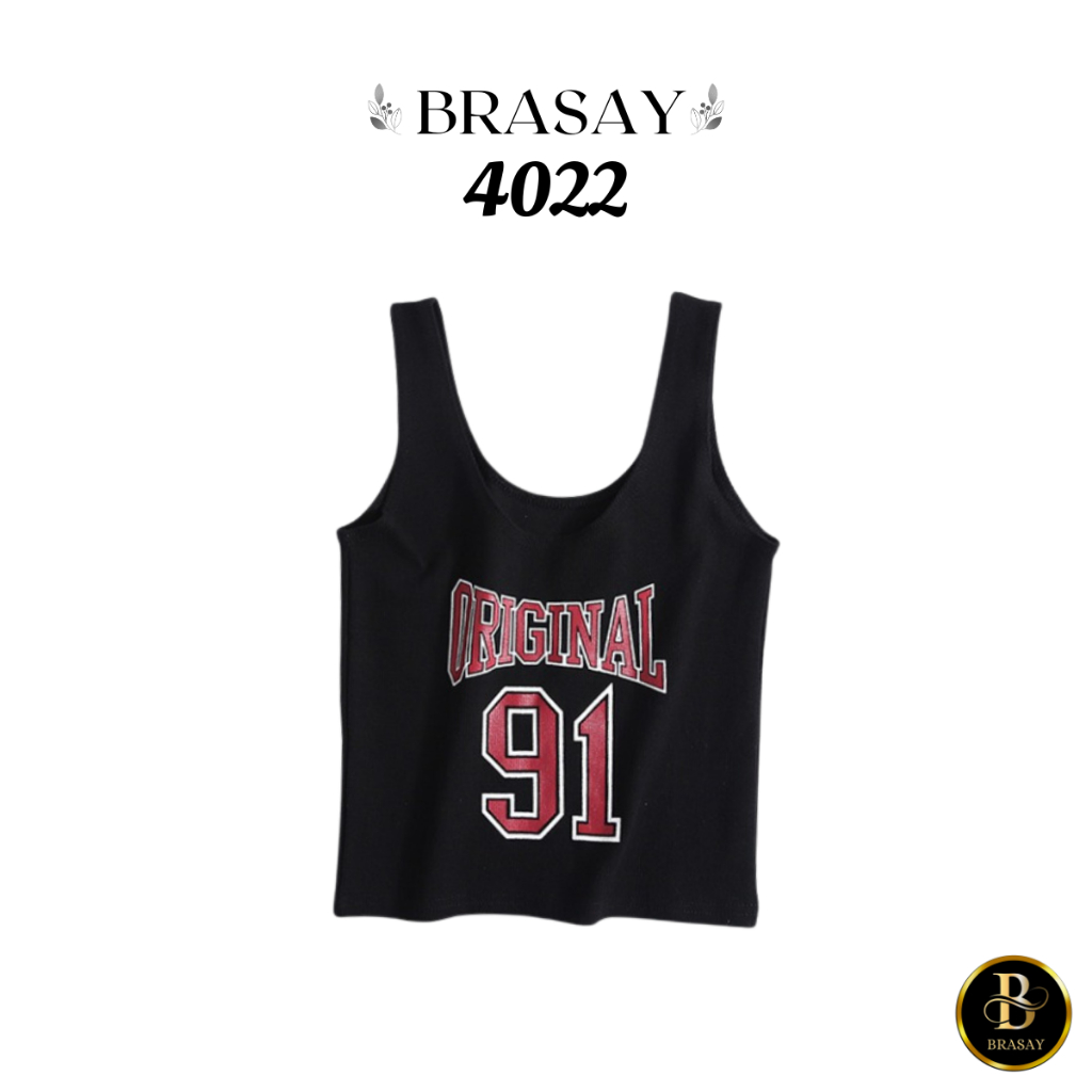 Brasay Crop Top/Tank Top Rajut Wanita Style Korea 4022