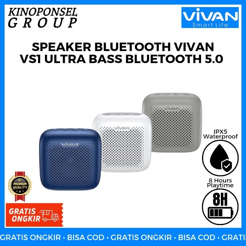 Speaker Aktif Bluetooth Vivan VS1 Waterproof | Speaker Portable | Speaker Mini | Salon Mini | Salon 