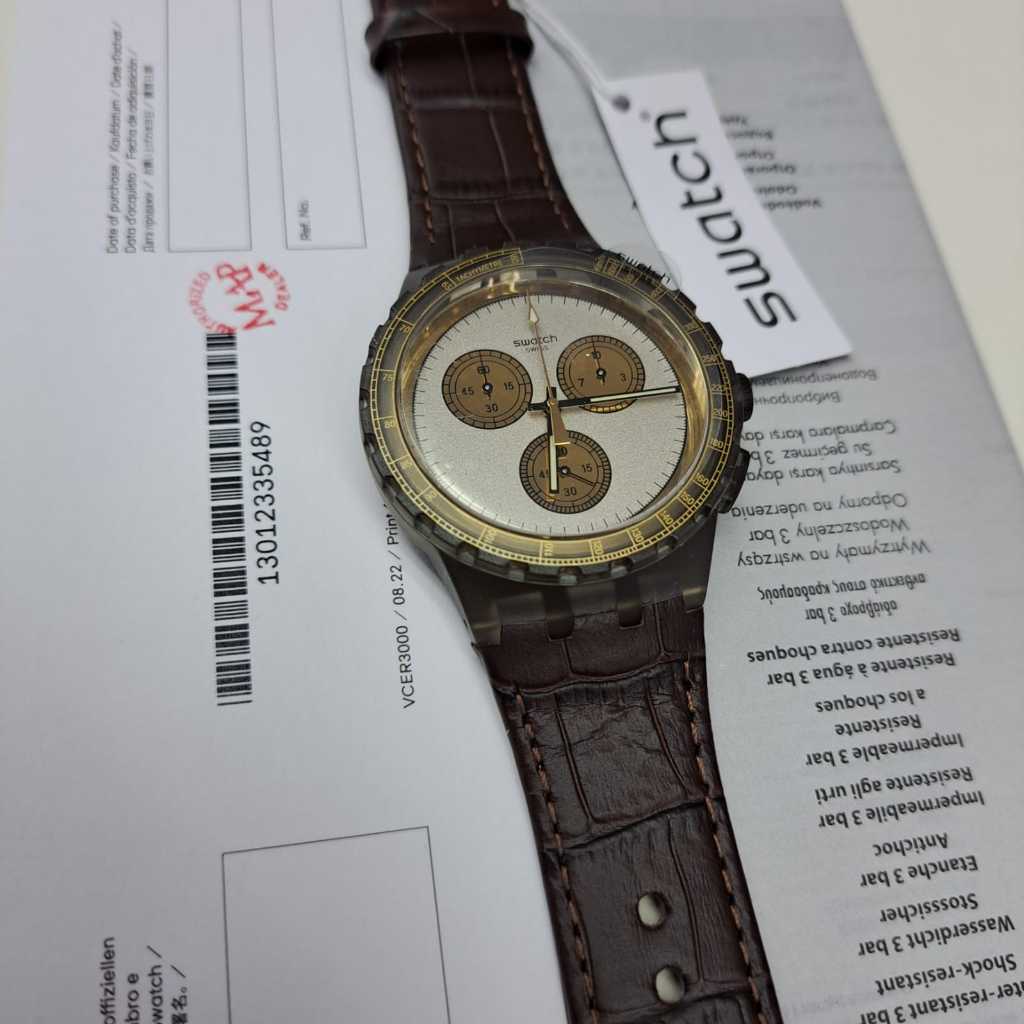 SWATCH SUSM100 Golden Radiance Jam Tangan Pria Original