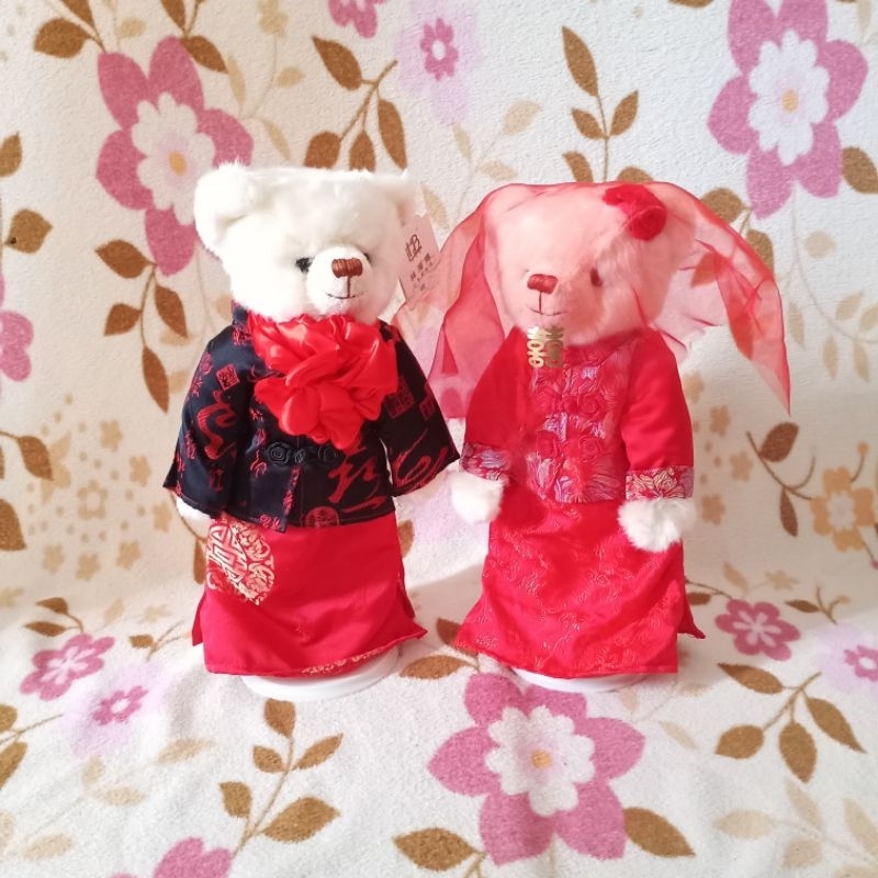 BONEKA PENGANTIN MERAH TEDDY KLASIK IB