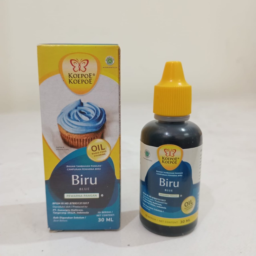 

KOEPOE KUPU PEWARNA MAKANAN OIL BASE 30 ML - 1 BOX 24 PCS / PEWARNA MAKANAN LARUT MINYAK