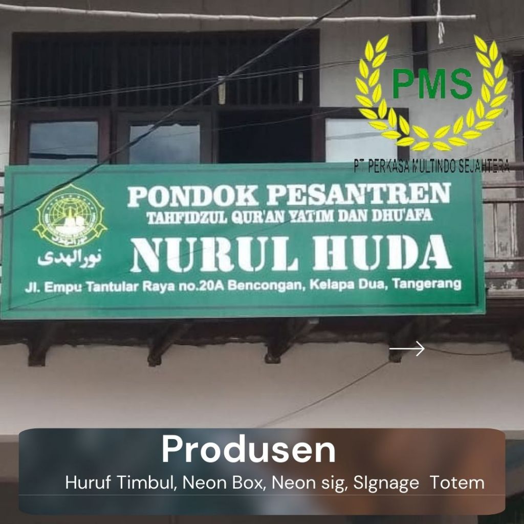 Neon box untuk plang nama sekolah