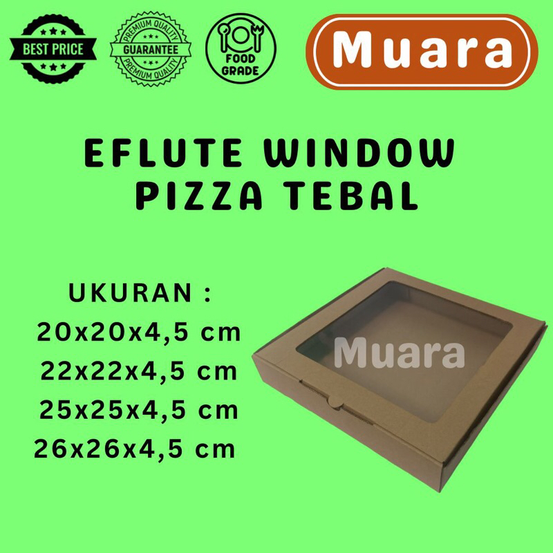 

DOS EFLUTE TEBAL PIZZA WINDOW TINGGI 4.5Cm / Kardus Kotak Box Dus Hampers Kue Pizza Window Tinggi 4.5Cm