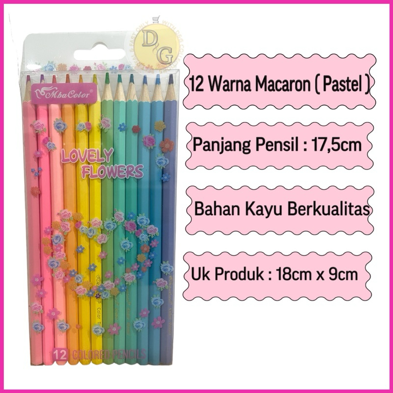 

PENSIL 12 WARNA PASTEL / PENCIL COLOR MACARON PANJANG