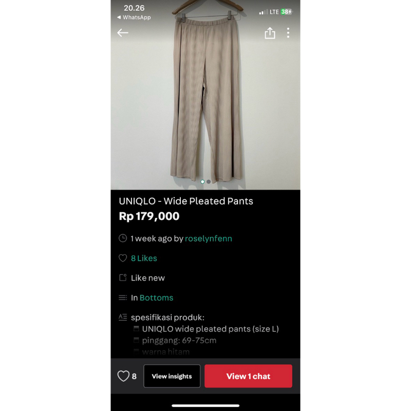 uniqlo wide pleated pants