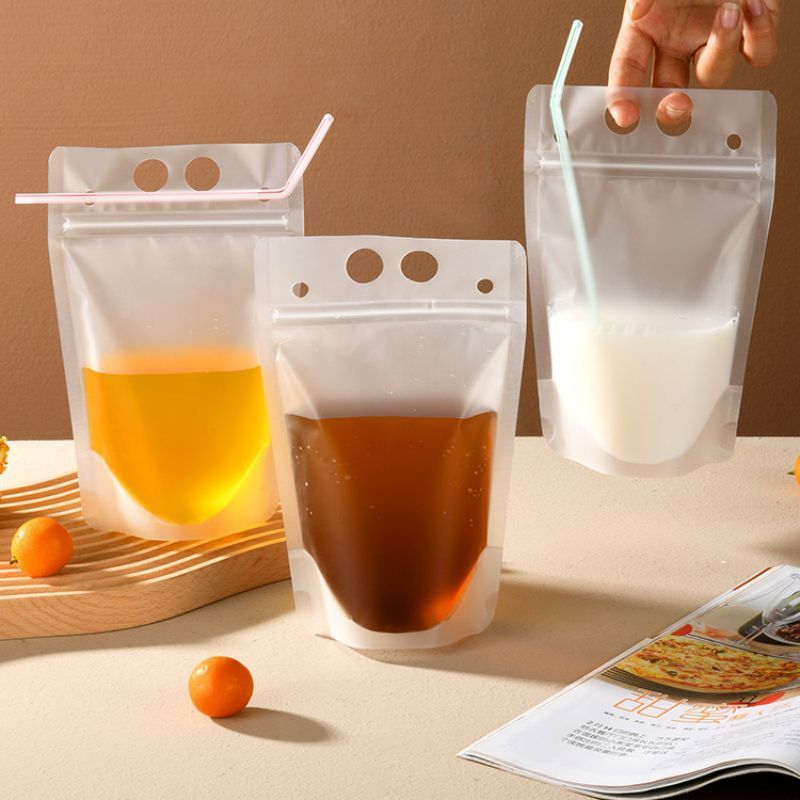 100Pcs Standing Pouch Minuman 500Ml Pouch Standing Minuman Serbaguna Kemasan Standing Pouch