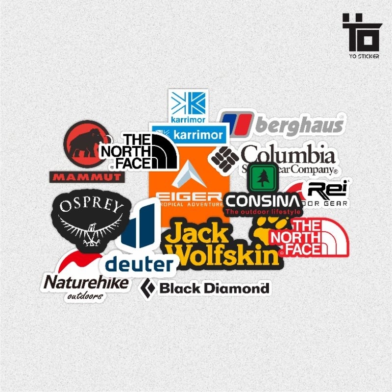 

1 PACK ISI 14 PCS - STICKER LOGO OUTDOOR