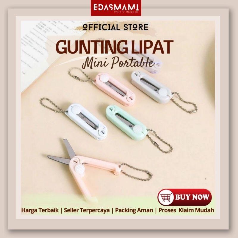 

EDASMAMI Gunting Lipat Mini Portable Aesthetic Gantungan Kunci Tas